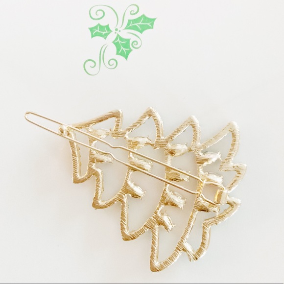 Rhinestone Christmas Tree Hair Pin - Picture 2 of 2